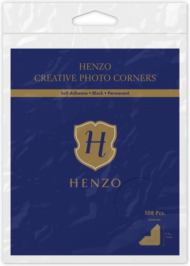 Henzo Fotoplakkers Creative Fotohoekjes 108 stuks 12 mm Zelfklevend permanent Zwart