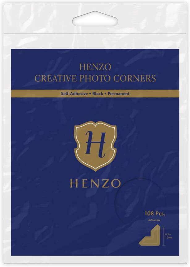 Henzo Fotoplakkers Creative Fotohoekjes 108 stuks 12 mm Zelfklevend permanent Zwart