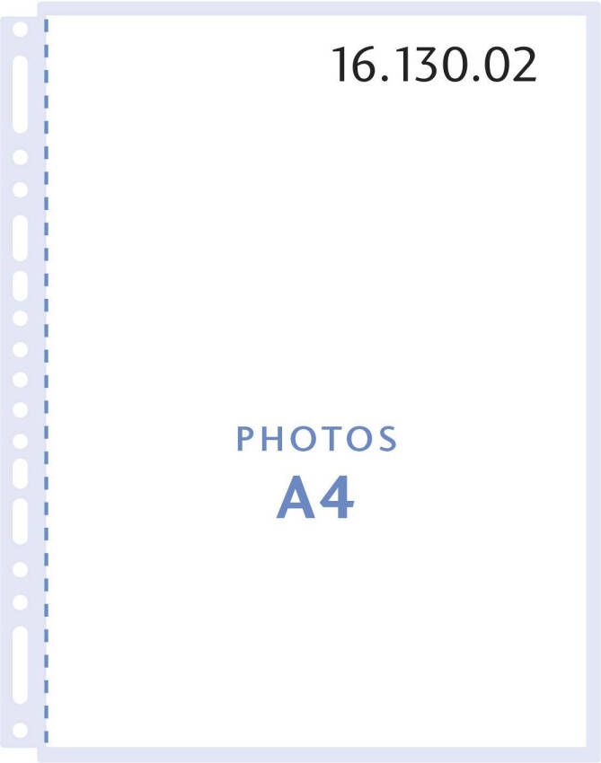 Henzo Fototassen 10 stuks insteekhoes voor 20 foto&apos;s Formaat A4 Wit semitransparant