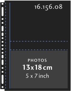 Henzo Insteekhoezen 10 stuks insteekhoes voor 40 foto&apos;s liggend Fotomaat 13x18 cm Zwart