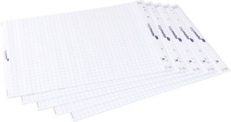 Legamaster flipchartpapier ft 65 x 98 cm geruit 20 vel pak van 5 stuks