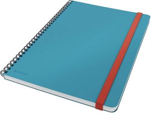 Leitz Cosy notitieboek met spiraalbinding voor ft B5 geruit blauw 5 stuks