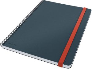 Leitz Cosy notitieboek met spiraalbinding voor ft B5 geruit grijs