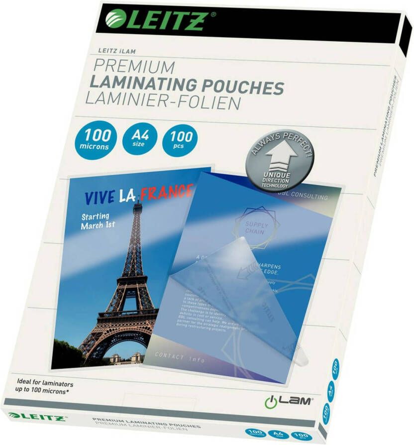 Leitz Ilam lamineerhoes ft A4 200 micron(2 x 100 micron ) pak van 100 stuks