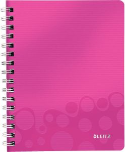 Leitz Notitieboek WOW A5 spiraal PP lijn roze