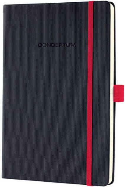 Dobeno Notitieboek Sigel Conceptum RED Edition hardcover A5 zwart geruit