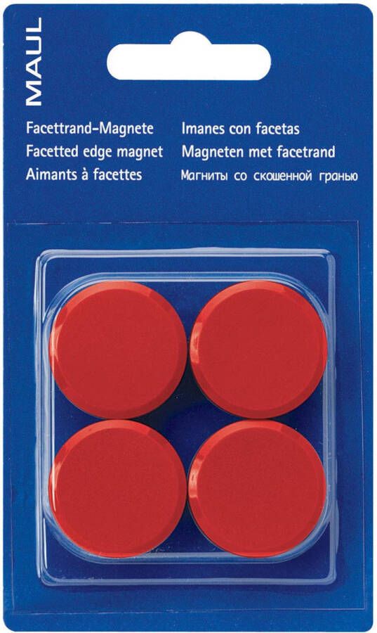 Maul magneet Solid 20mm trekkracht 300gr blister 8 rood 12 stuks