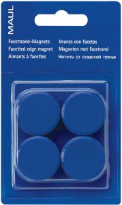Maul Magneet Solid 32mm Trekkracht 800gr Blister 4 Blauw 12 Stuks