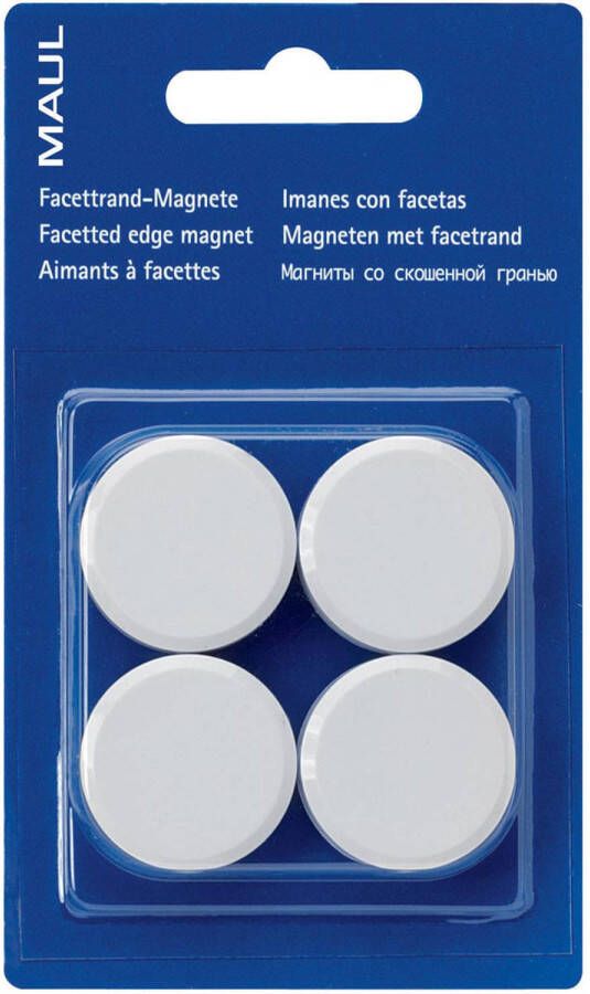 Maul magneet Solid 32mm trekkracht 800gr blister 4 wit 12 stuks