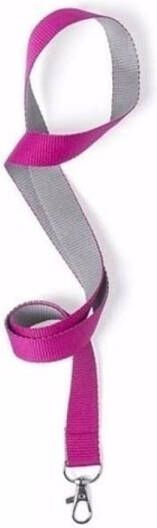 Merkloos 10 lanyards roze grijs 2 x 50 cm Keycords