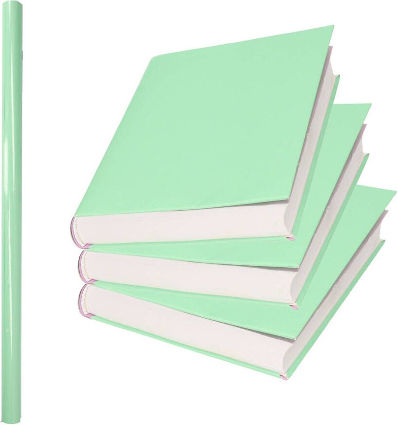 Merkloos 1x Rollen kadopapier schoolboeken kaftpapier pastel groen 200 x 70 cm Kaftpapier
