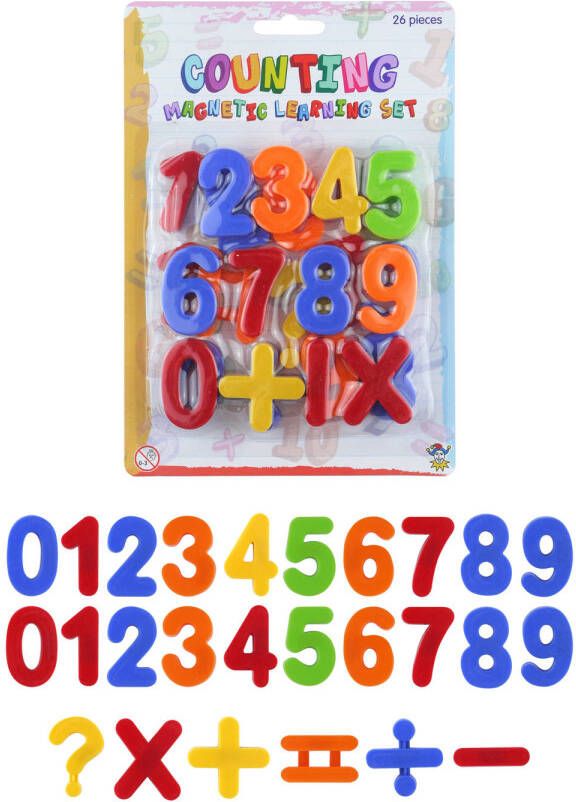Merkloos 1x set Schoolbord cijfers magnetisch 26 stuks Magneten