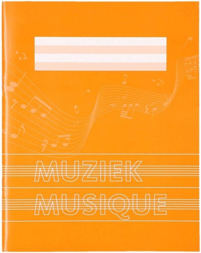 Merkloos 1x stuks A5 schriften met muzieknoot balken oranje Schriften