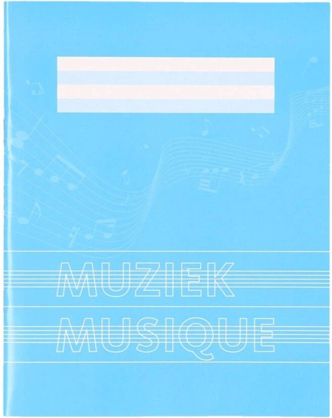 Merkloos 1x stuks A5 schriften met muzieknoten balken blauw Schriften