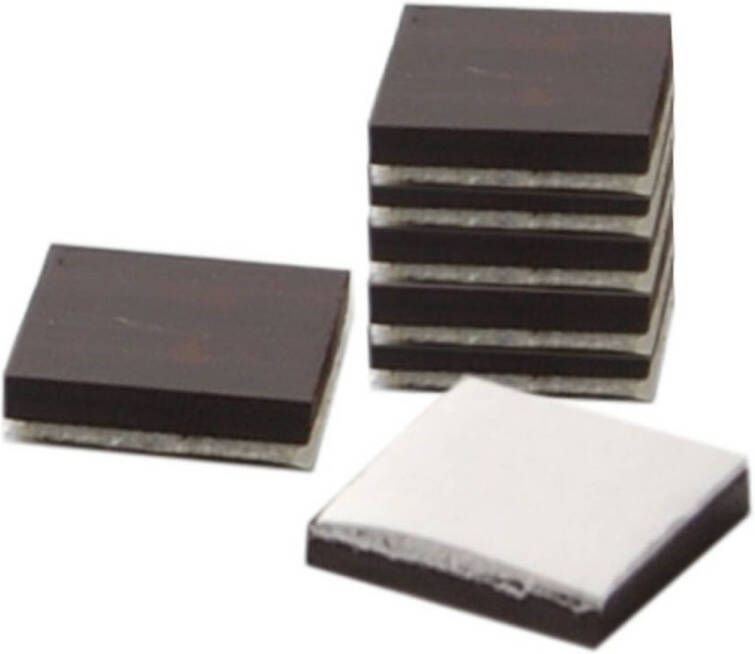 Merkloos 24x Vierkante koelkast kantoor magneten met plakstrip 2 x 2 cm zwart Magneten