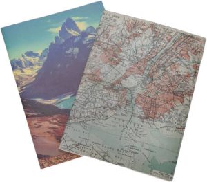 Merkloos 2x Notitieschriften notitieboekjes Aarde landkaart B5 Formaat 18x25 Cm 80 Bladzijdes Notitieboek