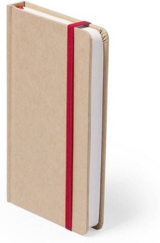 Merkloos 8x stuks notitieboekjes rood met elastiek in A6 formaat Schriften