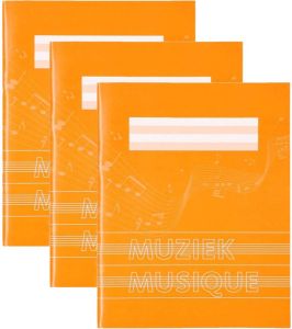 Merkloos 3x Stuks A5 Muziekschriften Oranje Schriften