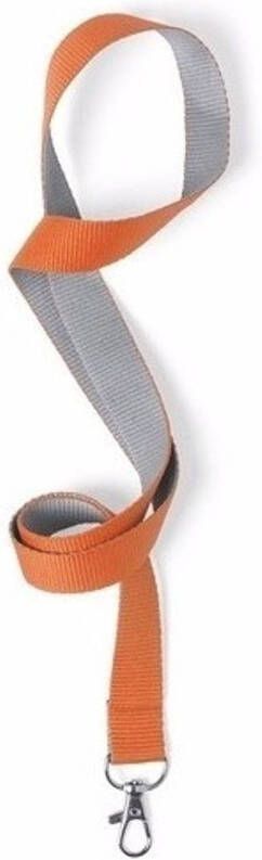 Merkloos 40 lanyards oranje grijs 2 x 50 cm Keycords