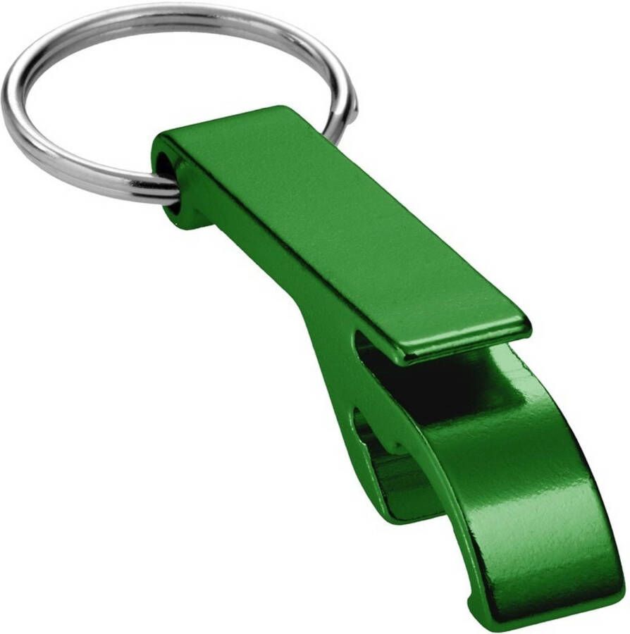 Merkloos 4x groene relatiegeschenk flesopener sleutelhanger groen Sleutelhangers