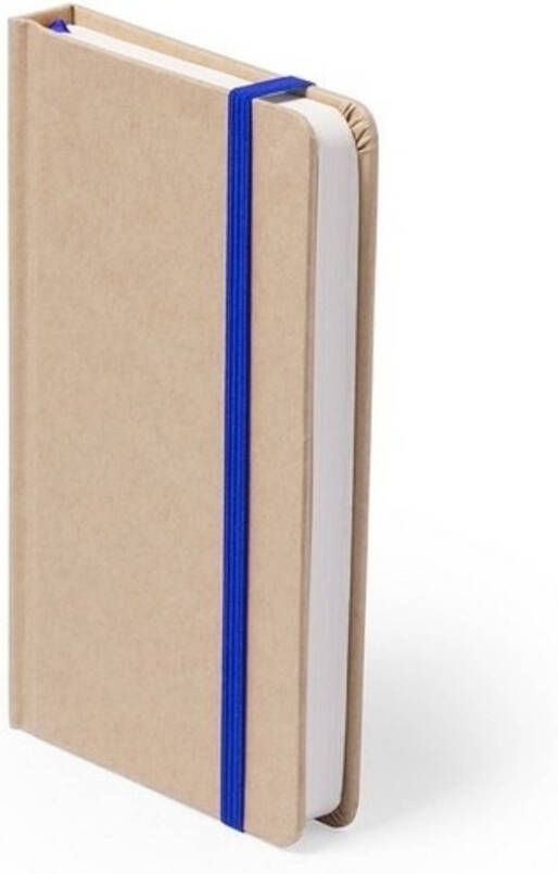 Merkloos Notitieboekjes blauw met elastiek in A6 formaat Schriften
