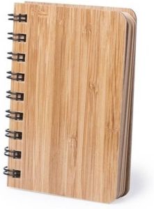Merkloos 5x Notitieboekjes schriftjes Met Bamboe Kaft 9 X 12 Cm Notitieboek