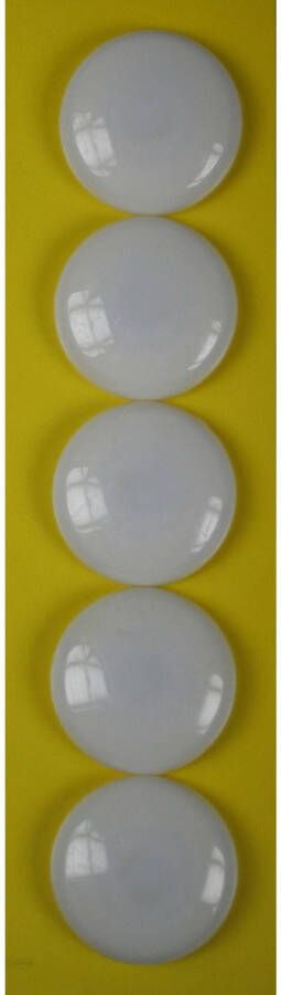 Merkloos 5x ronde koelkast whiteboard magneten wit 40 mm Magneten