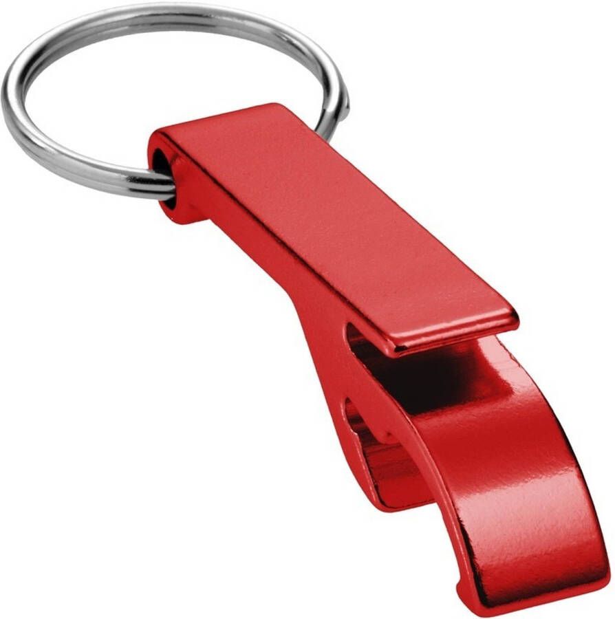 Merkloos 6x rode relatiegeschenk flesopener sleutelhanger rood Sleutelhangers