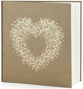 Merkloos Bruiloft gastenboek met gouden hart Gastenboeken