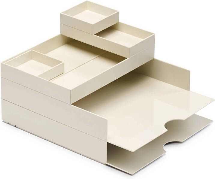 Merkloos Bureau brievenbakjes wit Orplast Brievenbakje 2x + 4-delige set