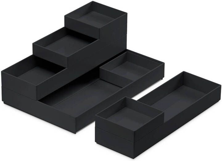 Merkloos Bureau organizer zwart Orplast 7-delige set