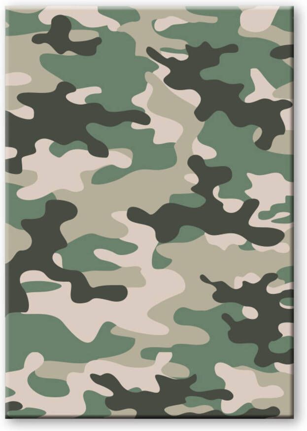 Merkloos Camouflage legerprint luxe schrift notitieboek groen gelinieerd A5 formaat Notitieboek