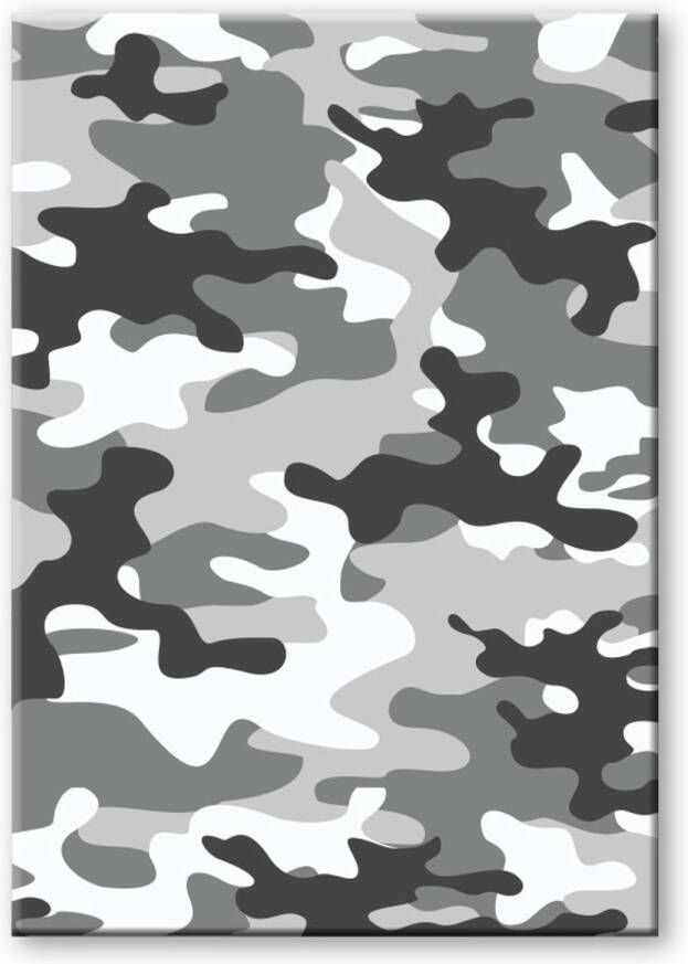 Merkloos Camouflage legerprint luxe wiskunde schrift notitieboek grijs ruitjes 10 mm A4 formaat Notitieboek