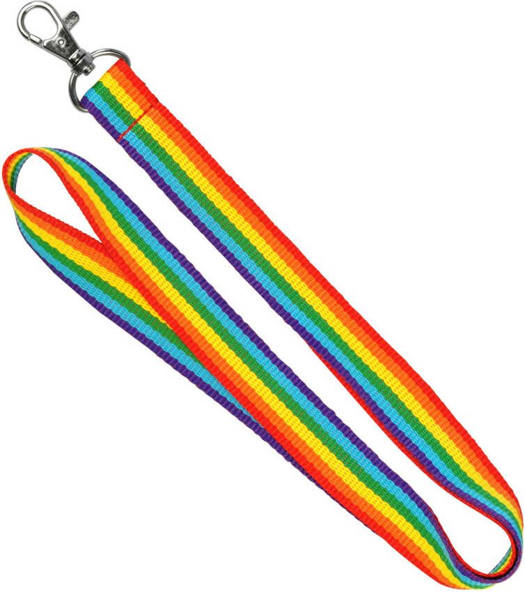 Merkloos Keycord in Regenboog vlag kleuren sleutelhanger polyester lanyard Keycords