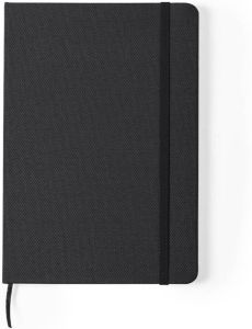 Merkloos Luxe schriftje notitieboekje 1x zwart met elastiek A5 formaat Schriften