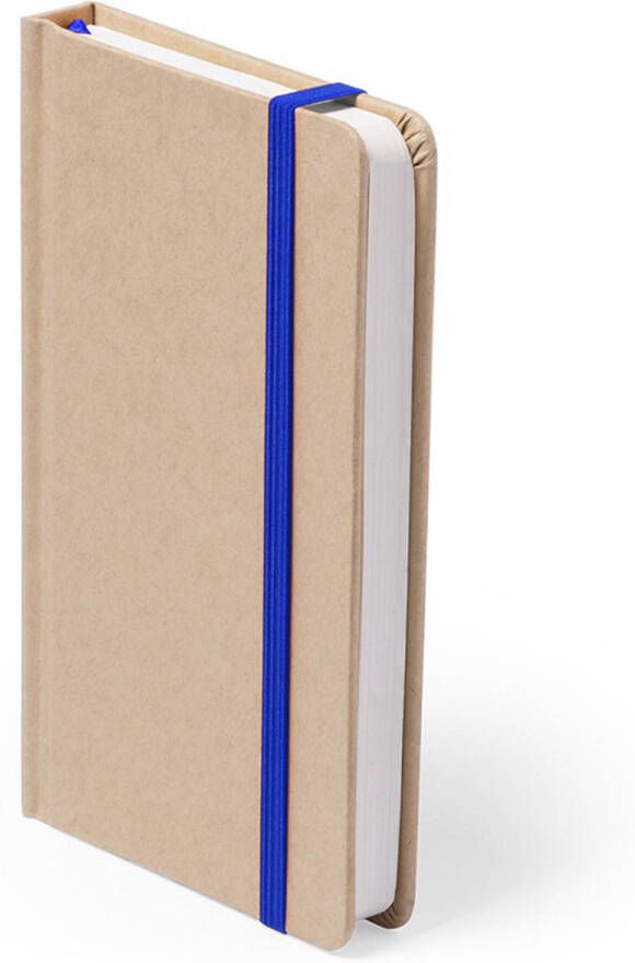 Merkloos Luxe schriftje notitieboekje blauw met elastiek A5 formaat Schriften