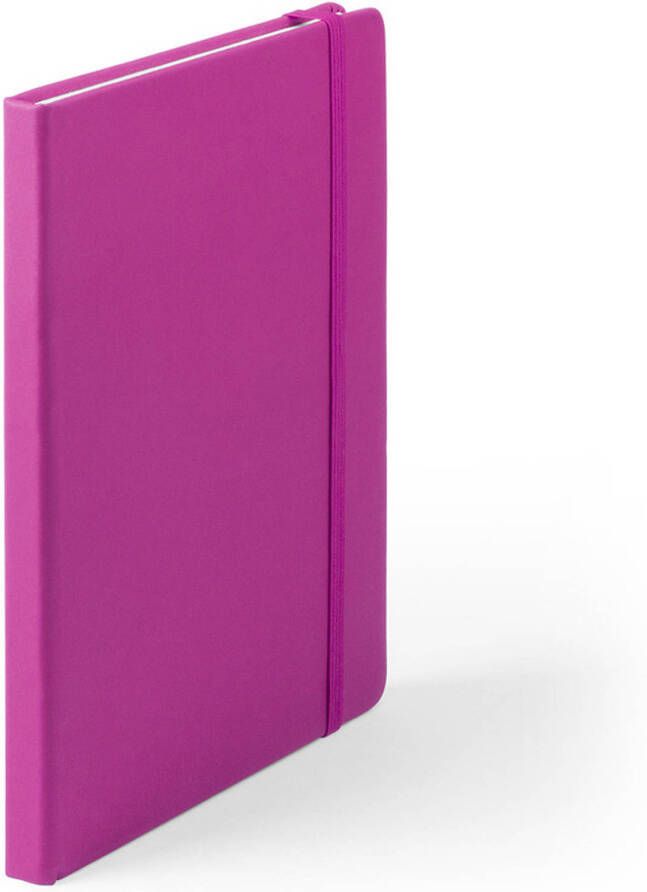 Merkloos Luxe schriftje notitieboekje fuchsia roze met elastiek A5 formaat Schriften