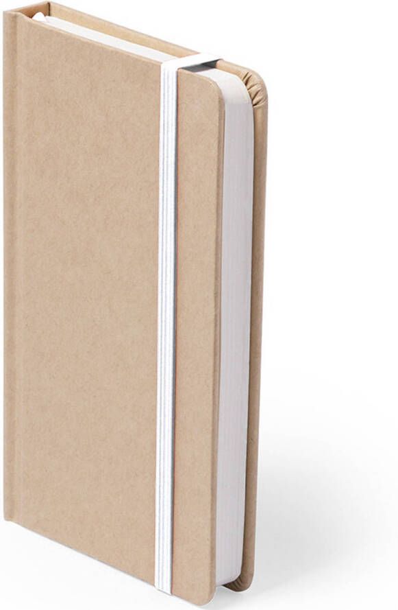 Merkloos Luxe schriftje notitieboekje wit met elastiek A5 formaat Schriften