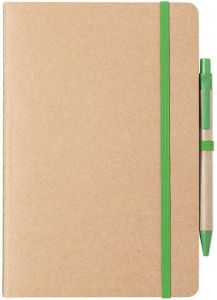 Merkloos Natuurlijn Schriftje notitieboekje Karton groen Met Elastiek A5 Formaat Schriften