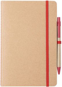 Merkloos Natuurlijn Schriftje notitieboekje Karton rood Met Elastiek A5 Formaat Schriften