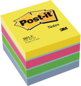 Post-It Notes mini kubus 400 vel ft 51 x 51 mm geassorteerde kleuren