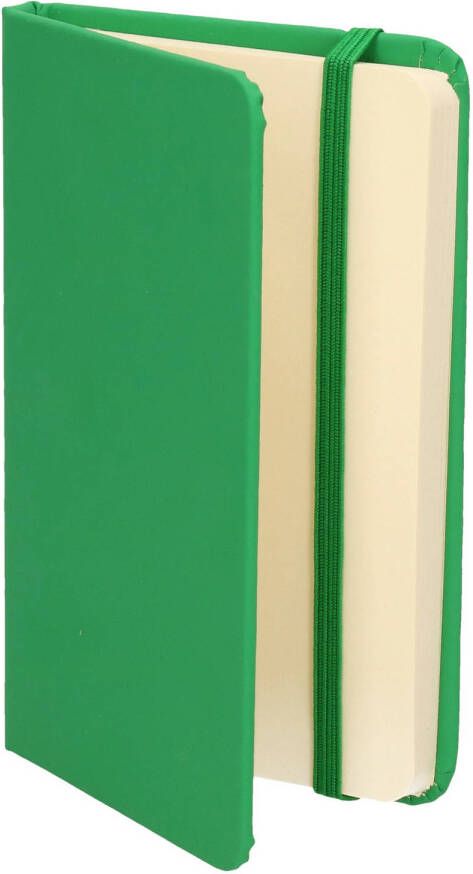 Merkloos Notitieblokje harde kaft groen 9 x 14 cm Notitieboek