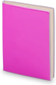 Merkloos Notitieblokje zachte kaft roze met plastic hoes 10 x 13 cm Notitieboek