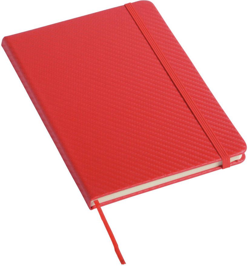 Merkloos Pakket van 1x stuks schoolschriften notitieboeken A5 harde kaft gelinieerd rood Notitieboek