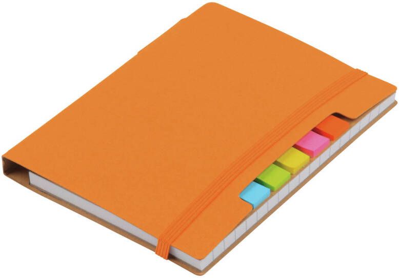 Merkloos Pakket van 1x stuks schoolschriften notitieboeken A6 gelinieerd oranje Notitieboek