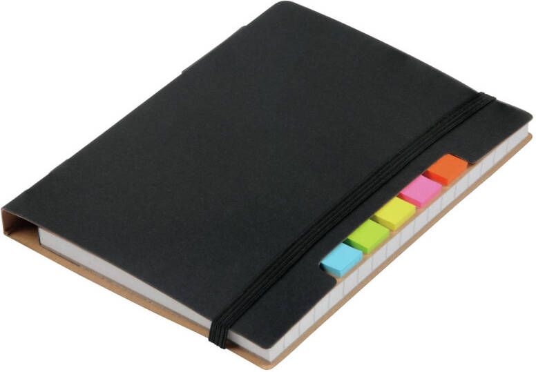 Merkloos Pakket van 1x stuks schoolschriften notitieboeken A6 gelinieerd zwart Notitieboek