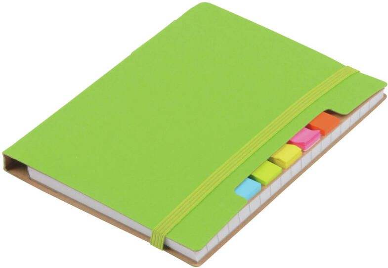 Merkloos Pakket van 1x stuks schoolschriften notitieboeken A6 harde kaft gelinieerd groen Notitieboek