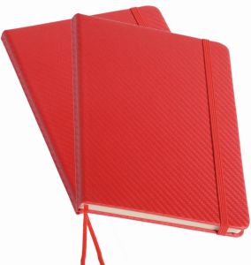 Merkloos Pakket Van 2x Stuks Schoolschriften notitieboeken A5 Harde Kaft Gelinieerd Rood Notitieboek