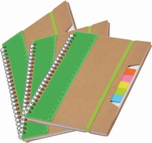 Merkloos Pakket Van 3x Stuks Schoolschriften collegeblokken A5 Groen Notitieboek