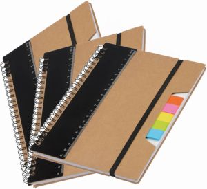 Merkloos Pakket van 3x stuks schoolschriften collegeblokken A5 zwart Notitieboek